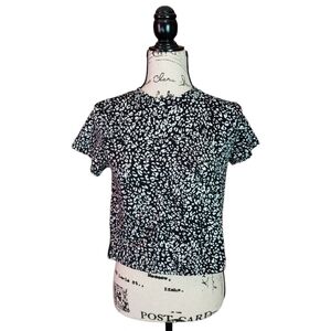NWT Walking on Sunshine Top Size M Black White